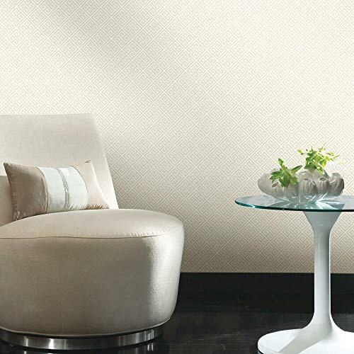 RoomMates Beige Greek Key Peel and Stick Wallpaper