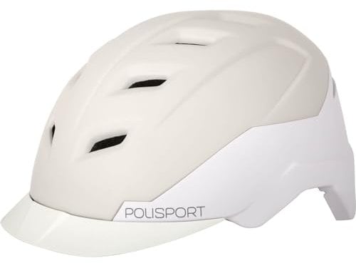 Motodak Helm Urban Polisport E City Creme/Weiß Matt in Mold mit Einstellung Occipital 54/59
