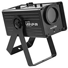EUROLITE LED LP-30 Logo-Projektor | LED-Logoprojektor mit 30-W-LED, Strobe, Dimmer und Gobo-Rotation, inkl. IR-Fernbedienung