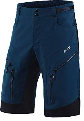 ARSUXEO Radhose Herren MTB Shorts ohne Polsterung Radfahren Shorts Klassisch Wasserdicht 1903 Dunkelblau L