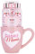 BRUBAKER Cosmetics - Danke Mama - 5-teiliges Bade- und Dusch Set mit Rosen Vanille Duft - Badeset Mutter Geschenkset in rosa Tasse mit Herz Dekor