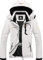 GEMYSE Damen Wasserdichte Berg-Skijacke Winddichte Skijacke Fleece Outdoor-Winterjacke mit Kapuze (Weiß,M)