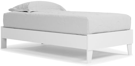 Signature Design by Ashley Piperton Modern Casual Youth Platform Bed Frame, Twin, White