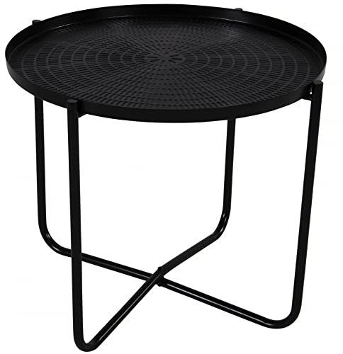 Runder Beistelltisch / Pflanzenständer schwarz 35 cm - Pflanzenhalter / Pflanzentisch / Pflanztisch