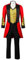 Funhoo Disfraz de Circo Rojo para Hombre Adulto Disfraz de Maestro Ceremonias PT Barnum Showman Carnaval Uniforme de Fiesta Chaqueta Frac Traje (S, Negro+Rojo)