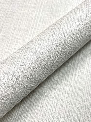 NEWROOM Tapete Grau Vliestapete Leicht Glänzend - Unitapete Uni Silber Einfarbig Textil Struktur Modern inkl. Tapezier-Ratgeber