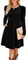 Aokosor Womens Casual Dress with Pockets Ladies Gigot Long Sleeve Dress Pleated Tunic Dress Black Size 10-12