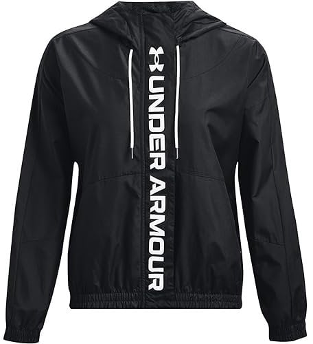 Under Armour Womens Warmup Tops Women'S Ua Rush™ Woven Full-Zip Jacket, Black, 1369845-001, XL
