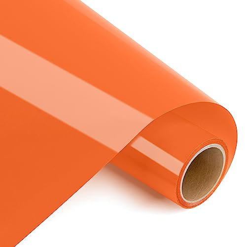 Prime Vinyl Heat Transfer Vinyl 12 x 4ft Iron On Vinyl for T-Shirts, Orange HTV for Silhouette Cameo, Cricut Maker, Heat Press Vinyl for Clothes, Hats, Pants, Other Fabrics
