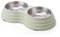 Angeer Stainless Steel Dog Bowls, Non-Slip Double Bowl with Spill-Proof Design for Pet Food & Water, Durable Anti-Tip Pet Feeding Dishes for Dogs(XL, Green)