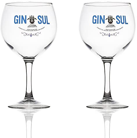 Albellion 2 Stück Original Gin Sul Gläser Copa Glas Ballonglas mit Logo transparent