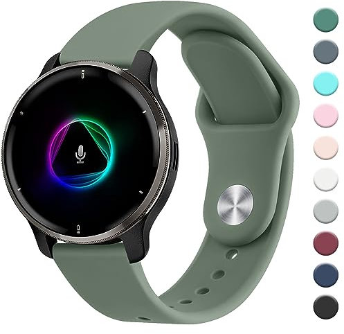 Mugust Bracelet de rechange classique pour Garmin Venu/Venu 2 Plus/Venu Sq/Venu Sq 2 Music pour homme et femme 20 mm Bracelet de rechange en silicone pour Garmin Venu Sq 2