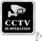 SINAMO CCTV In Operation Sign Brushed Aluminium Self-Adhesive 10×10 CM Home Security Sign-Warning Surveillance Signs Pre-Drilled Holes-Outdoor Durability Weatherproof