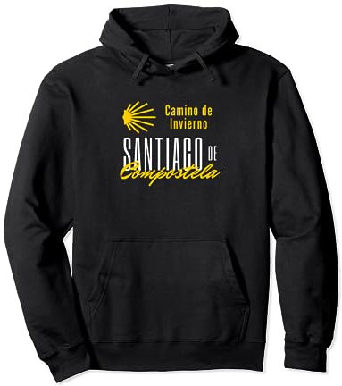 Camino de Invierno Saint Jacques de Compostelle Coquille Jaune Sweat à Capuche