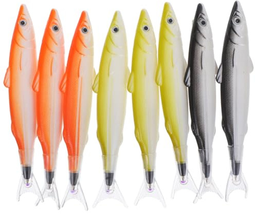 NUOBESTY 8 StüCk Bunte Fisch Kugelschreiber, Kreative Tier-Schreibstifte FüR SchüLer, Schreibwaren Satz