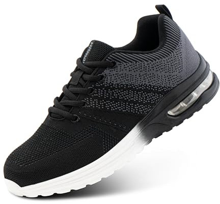 Hitmars Laufschuhe Herren Damen Turnschuhe Sportschuhe Leicht Atmungsaktiv Sneakers Outdoor Fitness Jogging Grau EU 44