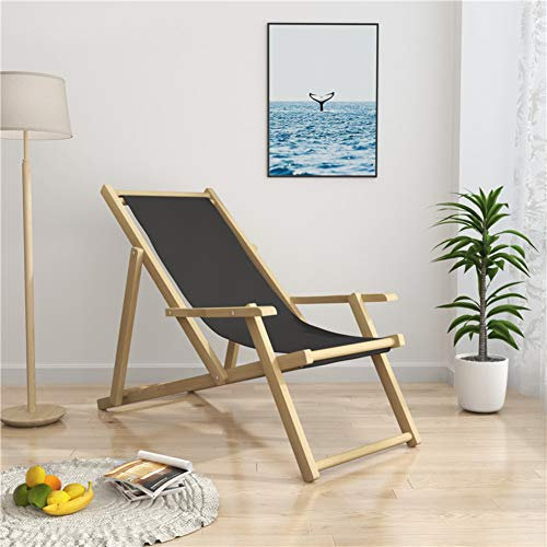 WENKA Klappbarer tragbarer Loungesessel aus Holz, Leichter Strandstuhl mit Armlehne, Verstellbarer Liegestuhl für Outdoor-Camping im Innenbereich O Doppelter Komfort