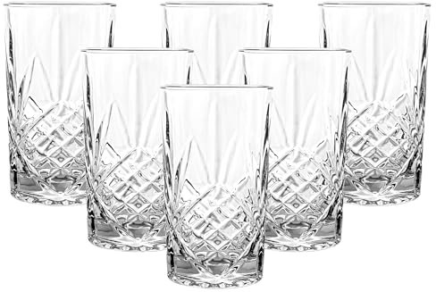 simpa Retro Style Highball Glasses 365ml Set of 6