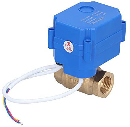 Elektrischer Kugelhahn, Elektrischer Kugelhahn, Motorisiertes Durchgangsventil aus Messing mit Schaltanzeige, 3-Draht-2-Punkt-Steuerungsmodus, Gewindeventil