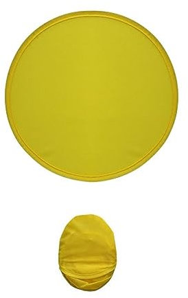 Foldable Round Fan, Summer Nylon Circular Fan, Flying Handheld Hand Disk Decorative Fans, Folding Fans(yellow)