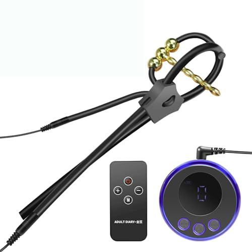 jinqian Elektro Shock Einstellbar Silikon Penisring Eichelring mit Kugel Elektrische Stimulation Sex Toys Penis Plug Harnröhren Dilatatoren Set SM E-stim Extrem Sexspielzeug für Männer(5mm)