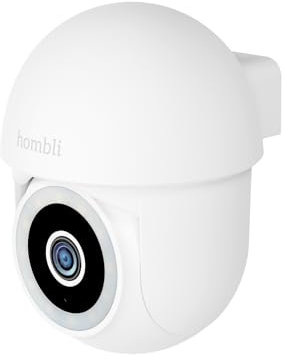 Hombli Pan & Tilt Cam 4k Überwachungskamera Außen mit Schwenkfunktion, UHD, Farbnachtsicht, Audio, Alarm, Flutlicht, kompatibel mit Alexa, Google