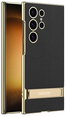 CFPLZFY Für Samsung Galaxy S24 Ultra Lederhülle mit Ständer, ultradünne, stoßfeste und sturzsichere Handyhülle (Carbon Fibre, S24 Ultra)