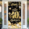 POPOYU Banner 40 Geburtstag Mann,Banner 40. Geburtstag Schwarz Gold,Türbanner 40.Geburtstags,Deko 40.Geburtstags Mann und Frauen,Poster Hintergrund für Geburtstagsbanner, Hintergrunddekorationen