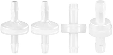 BYUTFA 3/4/5/6 mm Packung mit 4 Rückschlagventilen, leichte Rückschlagventile, Kunststoff-Rückschlagventile, langlebige Kunststoff-Rückschlagventile für Wasser