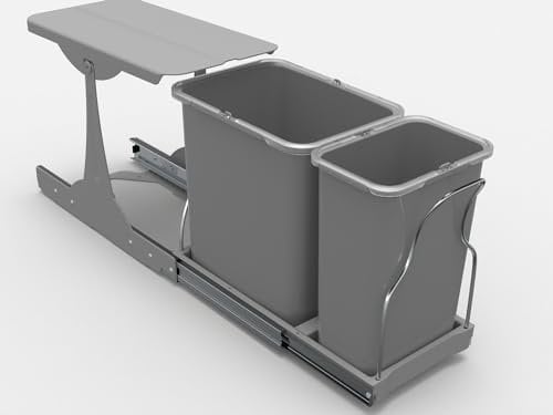 Victory Auszug Einbau-Abfallsammler 24 Liter grau mit Vollauszug ab 300 mm Schrank