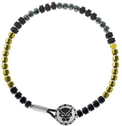 Marvel Armband aus Edelstahl mit Black Panther für Kinder, 18 cm, verstellbar