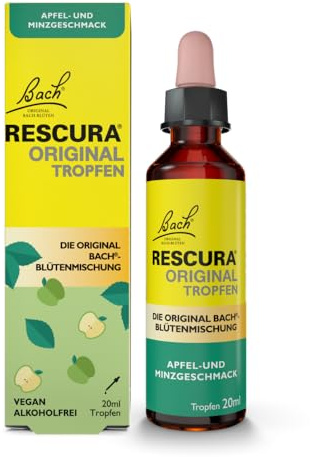 RESCURA Bachblüten Tropfen alkoholfrei Apfel-Minze, 20ml I Bachblütenmischung für den Tag I ehemals Rescue das Original