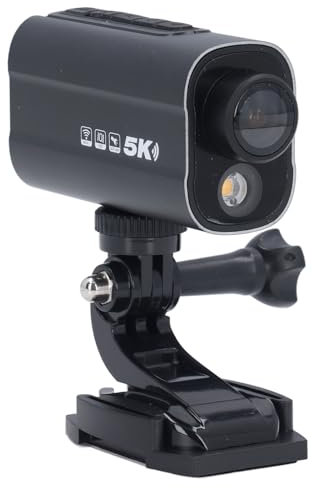 Annadue Action Kamera 5K, 2,4 G WiFi Anti Shake Vlog Camcoder mit LED Licht, 170 Grad Weitwinkel, Kabellose Nachtsicht Sport- und Action Videokameras für Fahrradhelme
