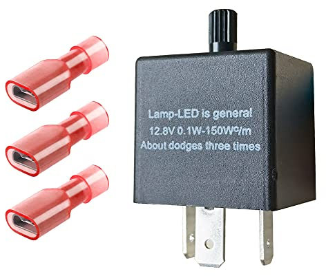 GUUZI 3-poliges Einstellbares Elektronisches Blinkrelais CF13KT für LED-Blinkerbirnen für Motorräder und Autos