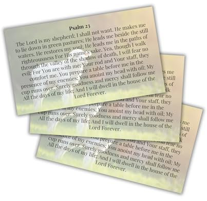 Psalms 23 Bibelvers Brieftaschenkarte | 30 Stück 5,1 x 8,9 cm Schmuck I Am Not Alone Poster Wandkunst Armband Fahren Schlüsselanhänger First Time Drivers Angel