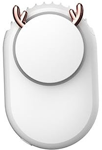 Yardenfun Ventilateur De Cou Portable Usb Rechargeable Mini Ventilateur à Suspendre Avec Design Original De Corne De Cerf Pour Étudiants Pour Activités Extérieur Blanc