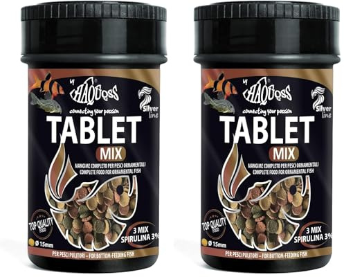 Haquoss Tablet Mix Aliment en pastilles à Dissolution pour Poissons Nettoyeur de Fond et Verre, 100 ml/44 g (Lot de 2)