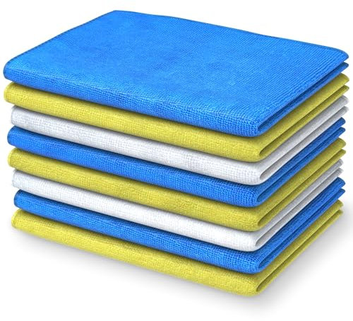 PORTENTUM Bayeta de Microfibra, Set de 24, Multicolor. Paño de Limpieza para Cristales, Cocina, Baño y Coche, Ultra Suave, Muy Absorbente, No Abrasiva, Multiuso, Lavable, Reutilizable, 40,5x30,5cm