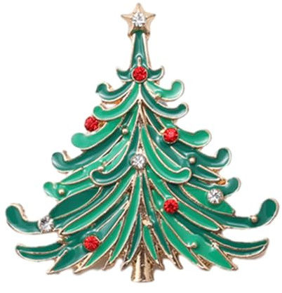 1 Stück Brosche Vintage, Weihnachten Pins Faux Crystal Brooch Pins für Weihnachten, Weihnachten Unisex Brosche Strass Eingelegte Broschen Kleidungsbrosche (Weihnachtsbaum)