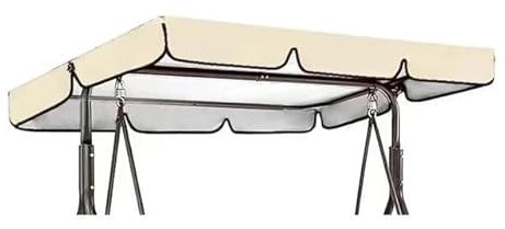 Gartenschaukel-Ersatz-Sonnenschutz für Lounge-Schaukelstuhl, Beige, 195 x 125 x 15 cm