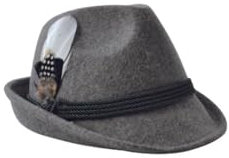 Edelnice Trachtenmode Trachtenhut aus 100% Wolle mit echter Feder, Gr. 55-59, 7