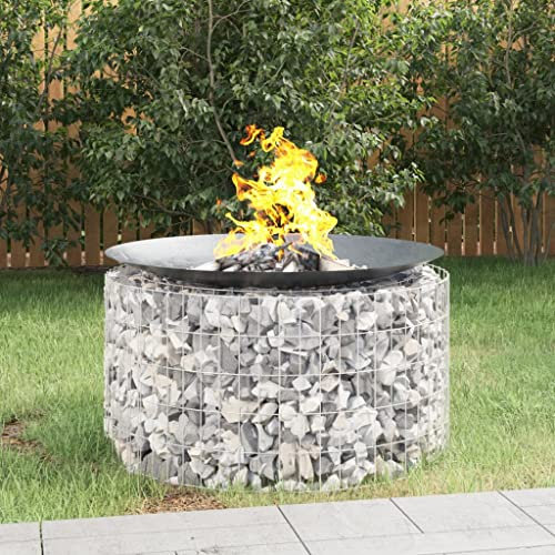Home Garden,Gabion Fire Pit 脴 100 cm Galvanised Iron