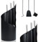 PEILU Edelstahl Kaminbesteck 4-Teilig Modern Ofenbesteck Set mit Metallgriff Kaminofen Besteck inkl. Schürhaken, Ascheschaufel, Kaminbesen & Ständer Kamingarnitur für Ofen Kamine (Schwarz)