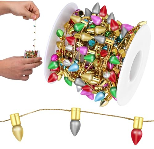 BUGUUYO BUGUUYO Wichtel Lichterkette Miniatur Tropfenform Wichtel Zubehör | 5m Miniatur Bunte Lampe, Kunststoff Weihnachtsdeko Puppenhaus Zubehör Möbel Für Mini Weihnachtsbaum Weihnachtsdorf Deko