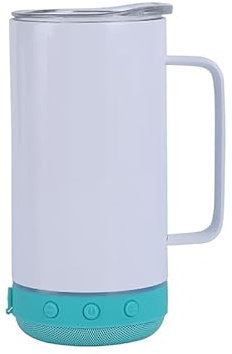 1Pcs 14oz Sublimation Blank Music Speaker Tumbler Cup with Handle Double Wall Vacuum Insulated Bluetooth Speaker Skinny Straight Tumblers For DIY Heat Transfer Print