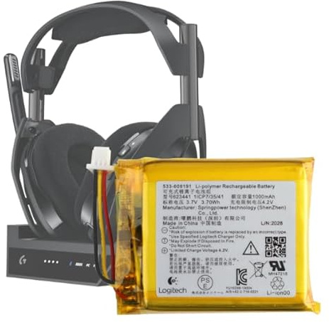 SwarKing Ersatz Akku 623441 533-000169 533-000191 Kompatibel mit Astro A50 GEN 4 Gaming Headset