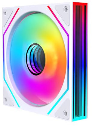 ICOLER Prism 4ultra 120mm ARGB PC Case Fan - Dual Infinite Mirror, Ultra-Quiet 9-Blade Design, Motherboard Sync & Daisy Chain, RGB Fans for Computer Case and Cooling Fan-White