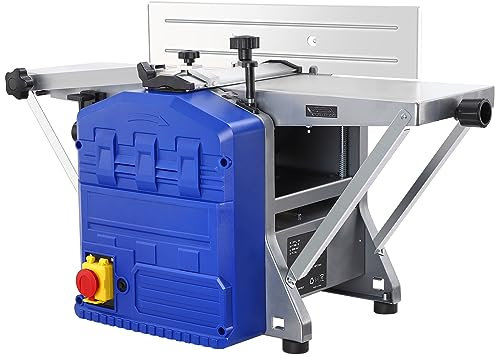 Abricht- & Dickenhobelmaschine | 1250W Leistung Hobelmaschine | Messerdrehzah 8000 RPM Holzhobelmaschine | Hobelbreite 204mm | Spanabnahme 2mm | Staubarme Arbeit, Geräuscharm für harte Hobelmaschine