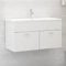 Lauuoeriau Mueble para fregadero de hogar y jardín, color blanco, 90 x 38,5 x 46 cm, madera de ingeniería