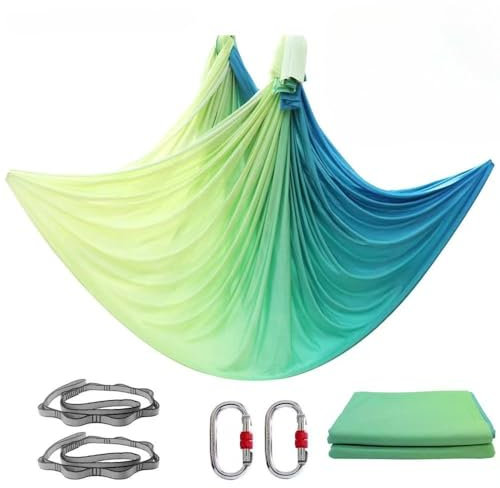 Aerial Yogatuch Hängematte | Vertikaltuch | Trapez Schaukel | Yogatuch zum Aufhängen | Aerial Silks | Akrobatik Tuch | Yoga Schaukel Hochelastischer Stretching Band für Erwachsene(5M*2.8M) (9)